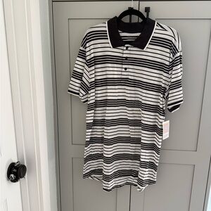 LuLaRoe Bud (Black and White Striped Polo Shirt)